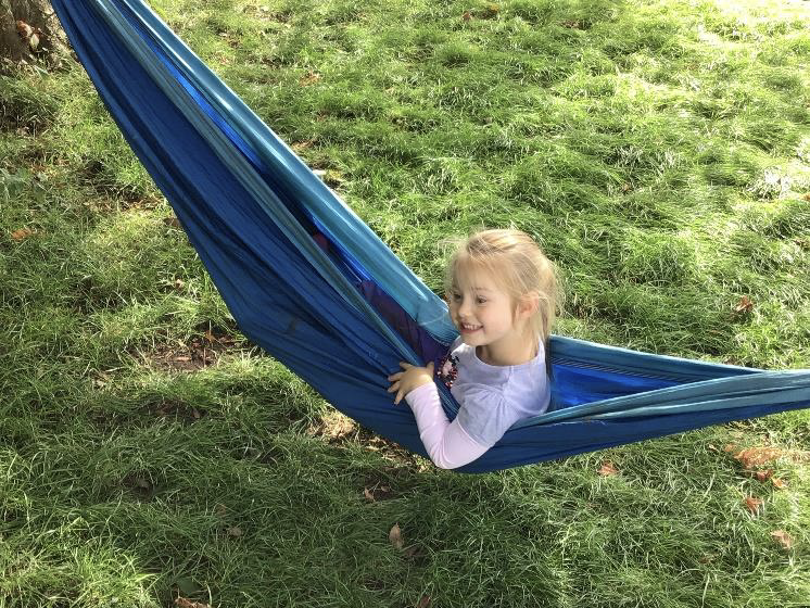 child in hammock