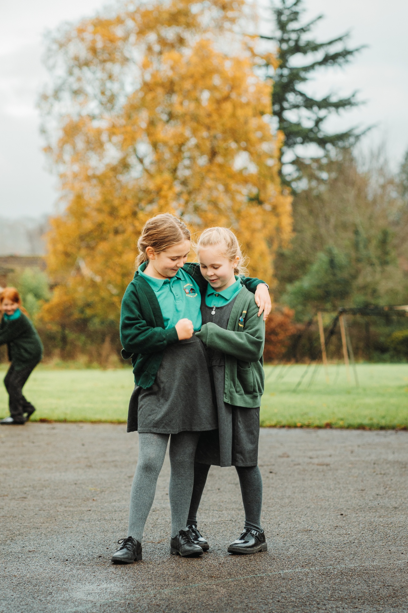 two girls on school playground