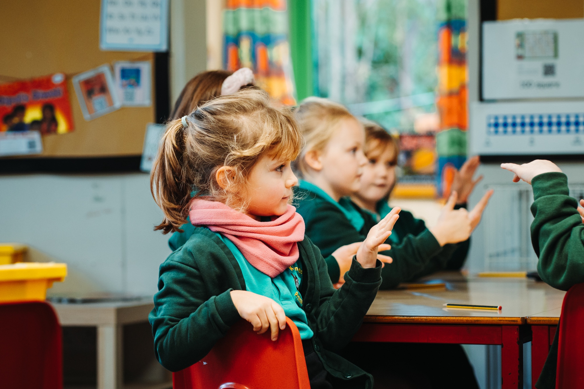 children in lesson in classroom environment